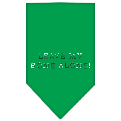 Leave My Bone Alone Rhinestone Bandana Emerald Green Large